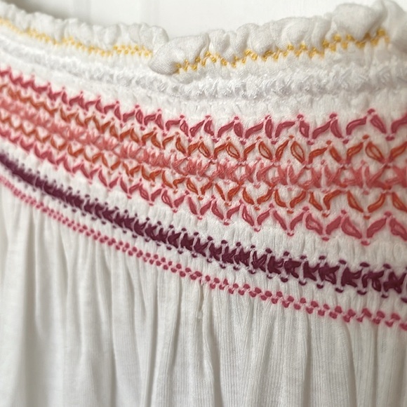 Michael Stars Embroidery Top with Elastic Waist & Peplum Off or On Shoulder! OS - Picture 2 of 8